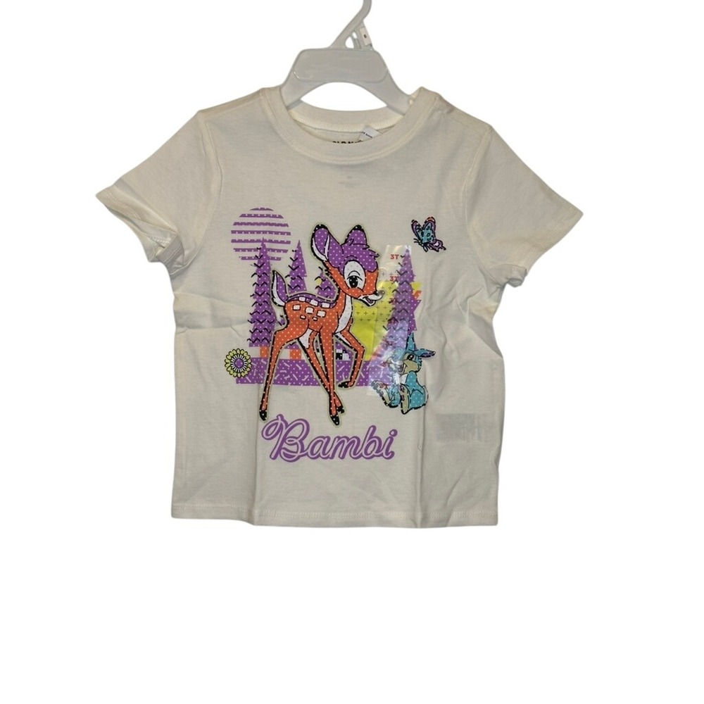 Disney Bambi T Shirt Old Navy Girls Size 3T Graphic Tee Short‎ Sleeve